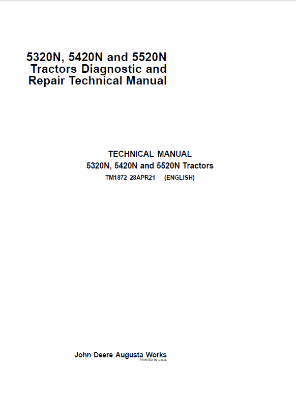 Cat Repair Manual (PDF) John Deere 5320n 5520n Diagnostic Repair Manual