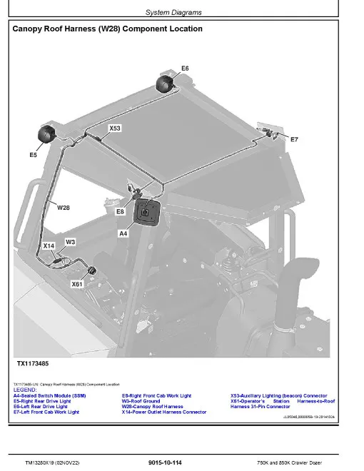 John Deere 750 k Crawler Dozer Operation and Test Manual TM13280X19