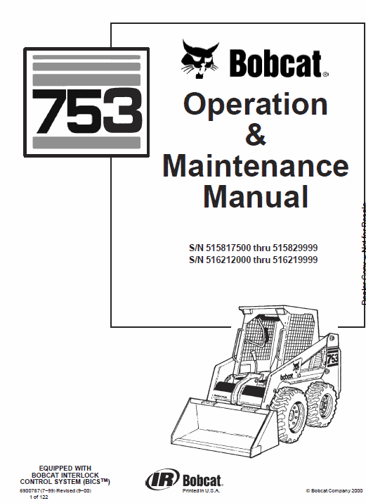 Cat Repair Manual (PDF) Bobcat 753 Skid Steer Loader Service Operator Manual