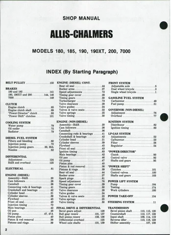 Cat Repair Manual (PDF) Allis Chalmers 190xt 200 7000 Tractor Repair Manual