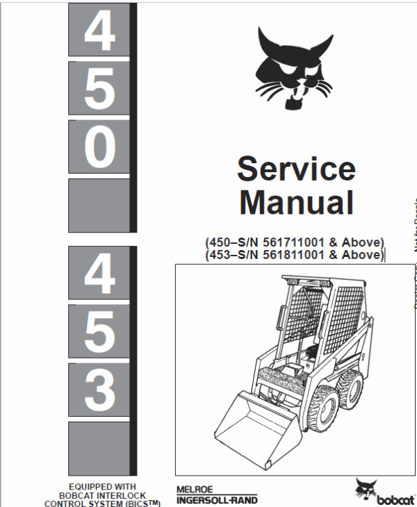Bobcat 450 453 Service Repair Manual