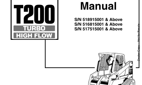 Bobcat T200 Turbo Compact Track Loader Service Manual