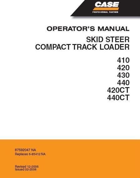 Case 410 Skid Steer Operators Manual Illustration