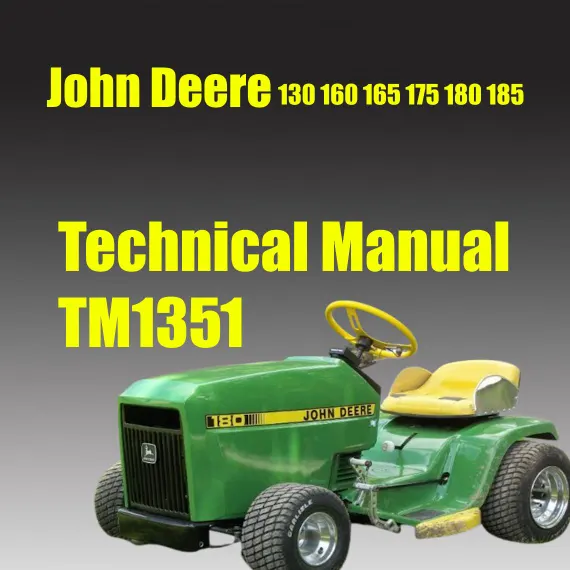 John Deere 130 160 165 Hydro Service Manual
