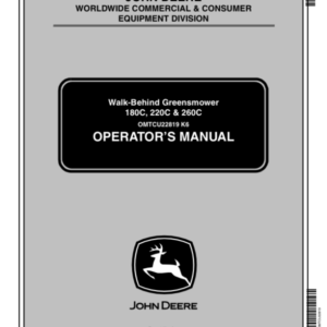 John Deere 180C, 220C, 260C Walk-Behind Greensmower Manual