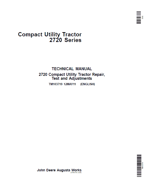 John Deere 2720 Specs Repair Manual