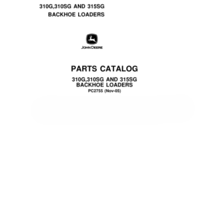 John Deere 310G, 310SG and 315SG Backhoe Loaders Parts