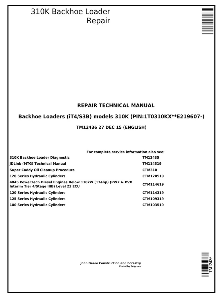 John Deere 310K Service Repair Manual