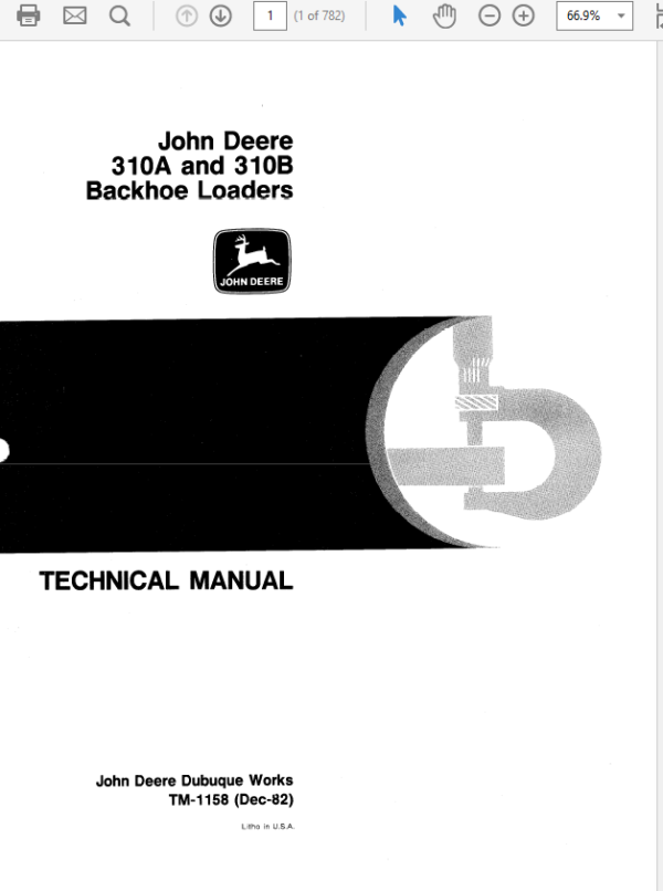 John Deere 310a Backhoe Repair Manual