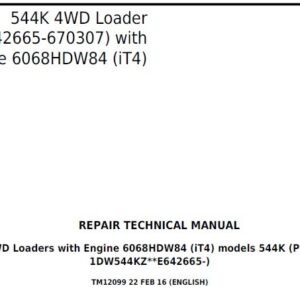 John Deere 544K Operation and Test Manual TM12097