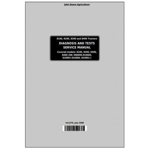 John Deere 8100, 8200, 8400 2wd Or Mfwd Diagnosis Service Manual Illustration