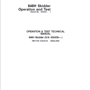 John Deere 848H Skidder Repair Technical Manual