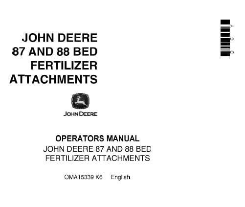 Cat Repair Manual (PDF) John Deere 87 And 88 Bed Fertilizer Attachments Operator’s Manual
