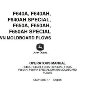 John Deere F640A F640Ah F640Ah Drawn Operators Manual