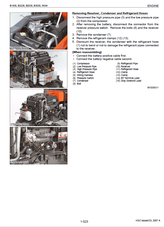 Kubota B1830 B2230 Tractor Service Manual