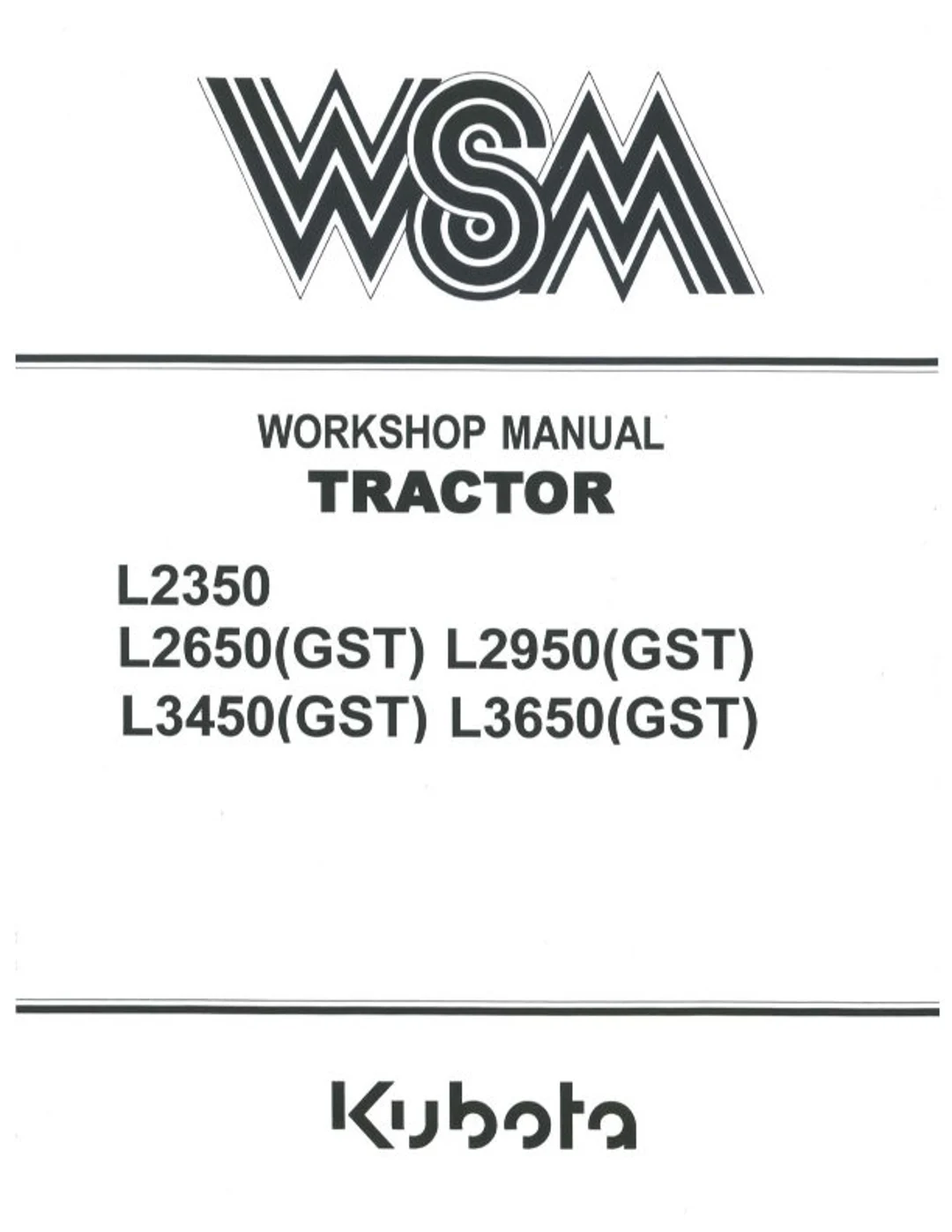 Kubota L2350 L3450 L3650 Service Pdf Manual