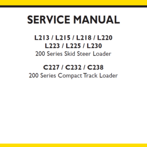 New Holland 200 L213 L215 Skid Steer Service Manual