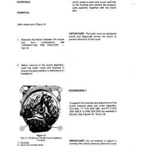 New Holland Ford Tractors TW5, TW15, TW25, Service Manual