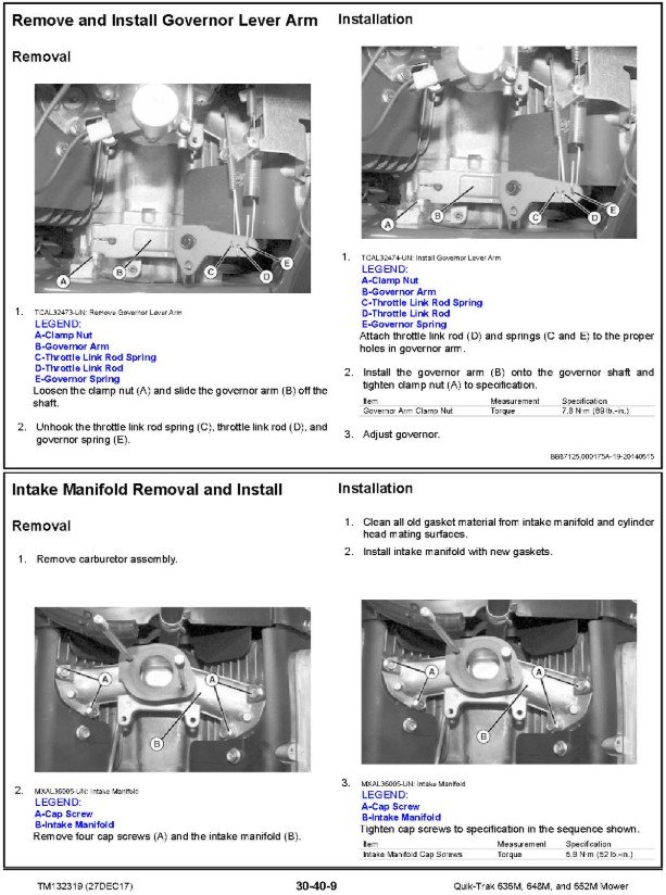 Cat Repair Manual (PDF) John Deere 636M 652M QuikTrak Mower Repair Technical Manual