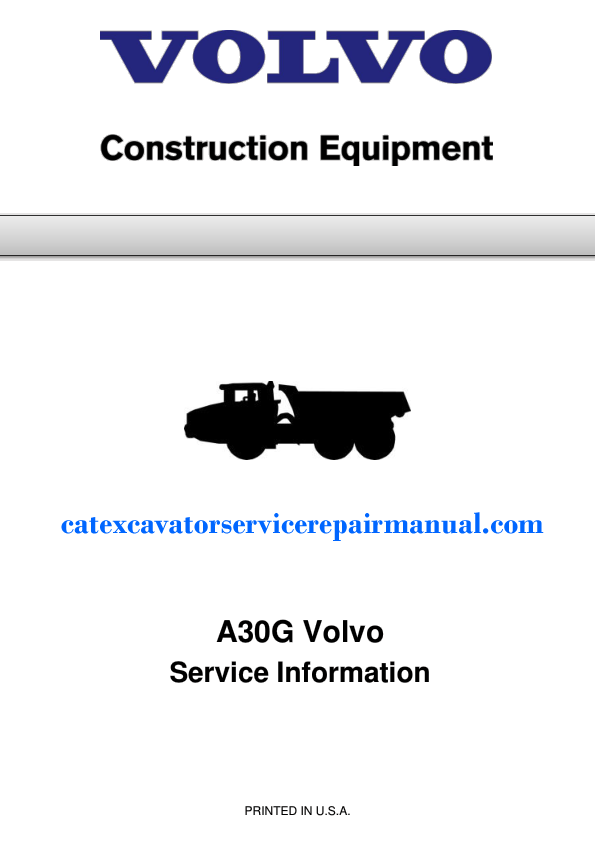Volvo A30g Repair Service Manual