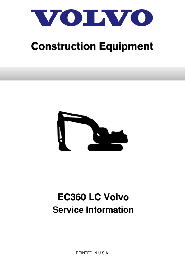 Volvo Ec360 LC Excavator Service Repair Manual