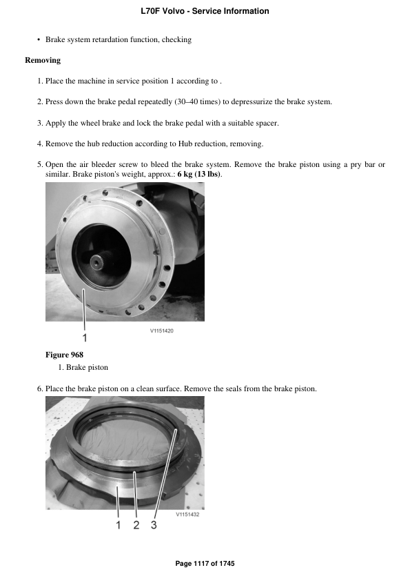 Volvo L70F Wheel Loader Engine Service Manual