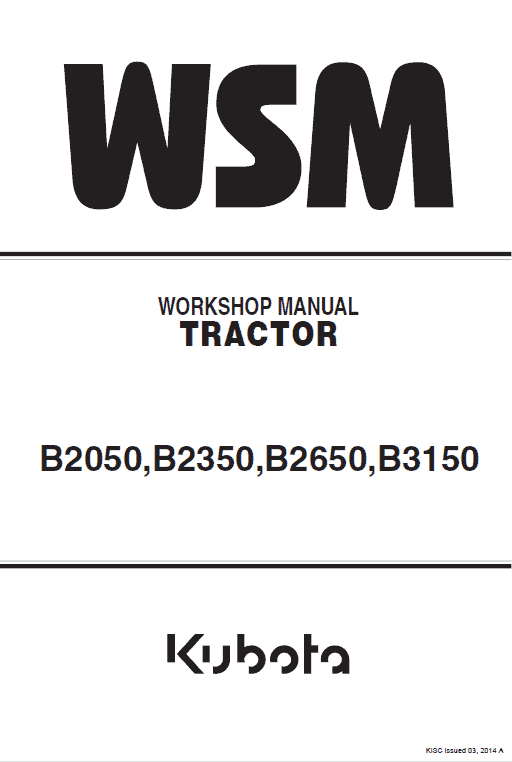 Cat Repair Manual (PDF) B2650 Kubota Tractor Operators Manual
