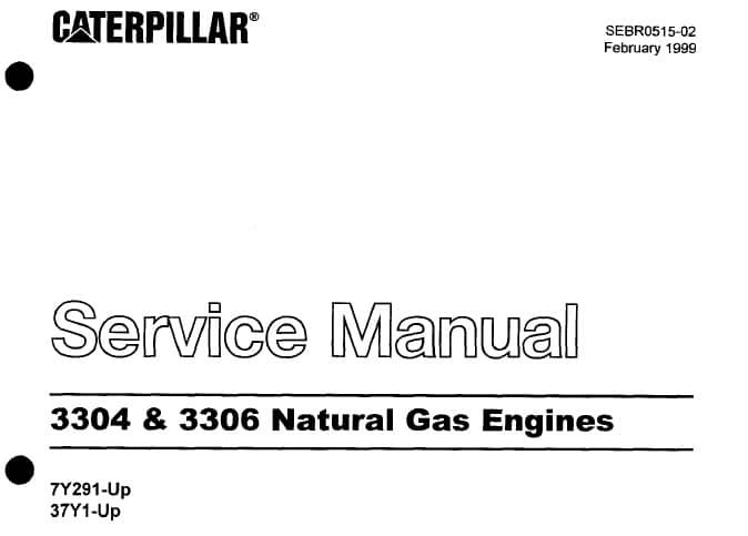 Caterpillar Cat 3304 3306 Natural Gas Engine Service Repair Manual