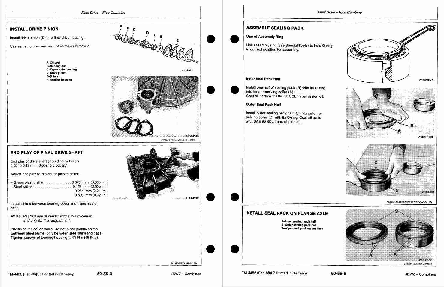 Cat Repair Manual (PDF) John Deere 1166, 1188 Combine Technical Manual TM4452