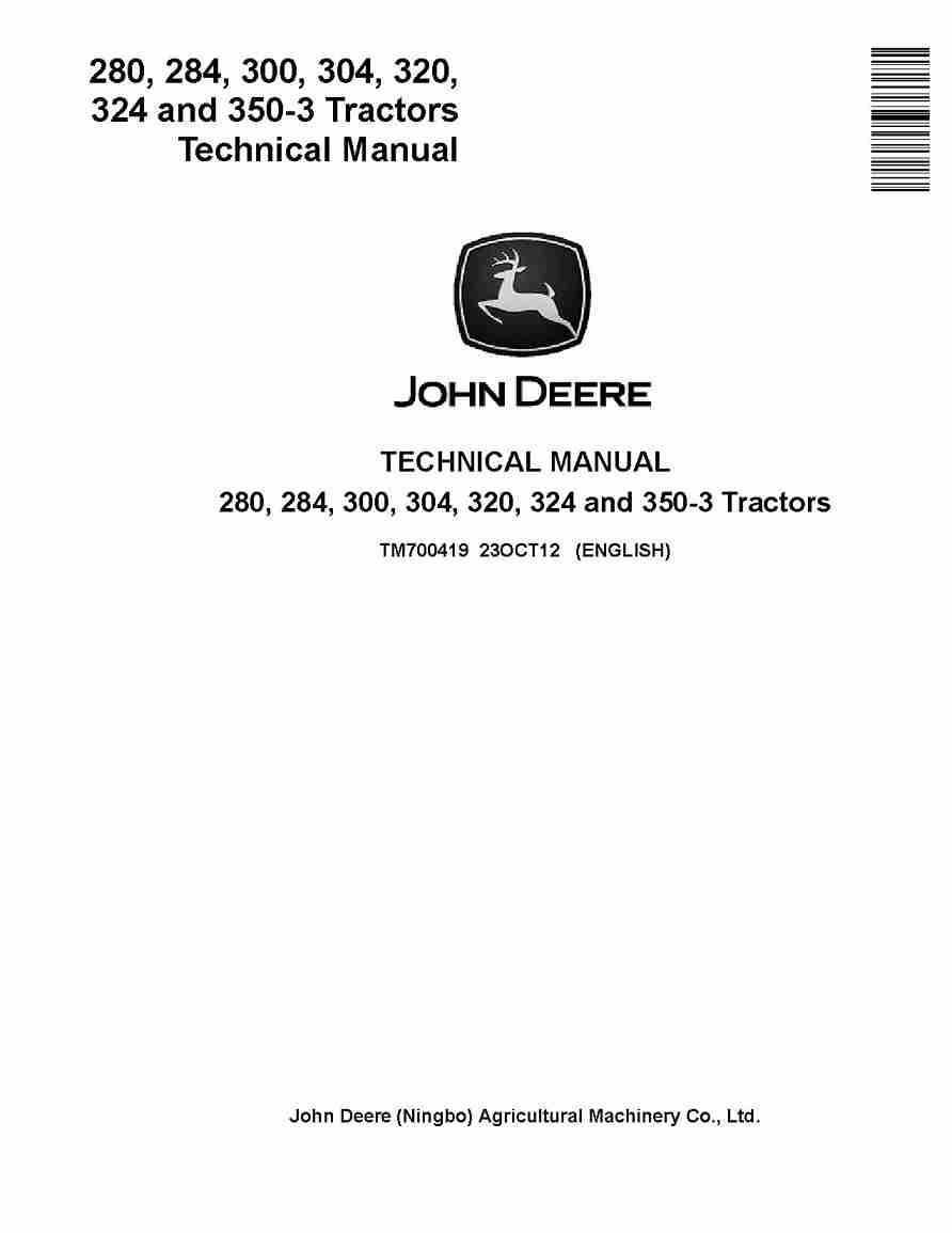 John Deere 284 300 Series Tractors Technical Manual TM700419