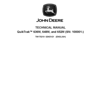 John Deere 636M QuikTrak Mower Technical Manual