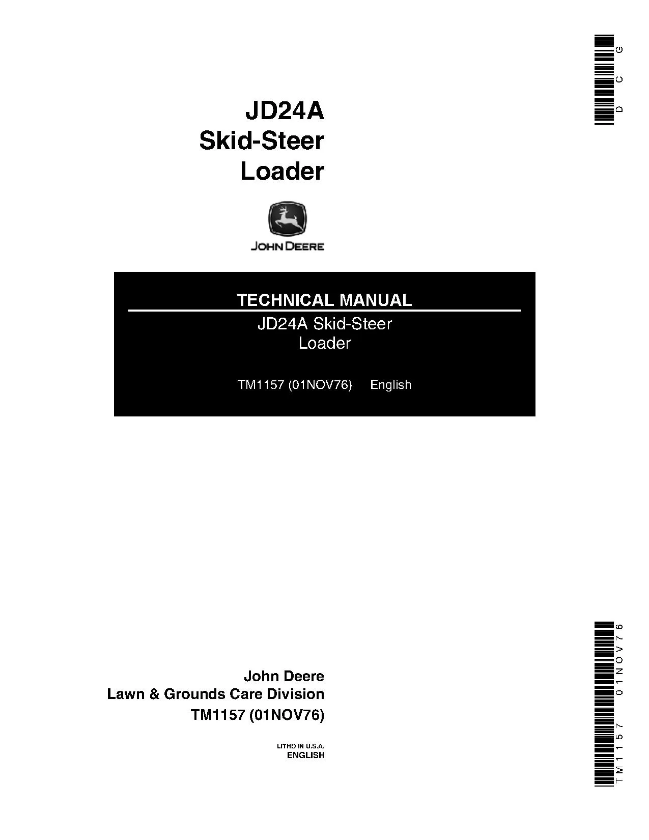 John Deere JD24A Skid-Steer Loader Service Manual